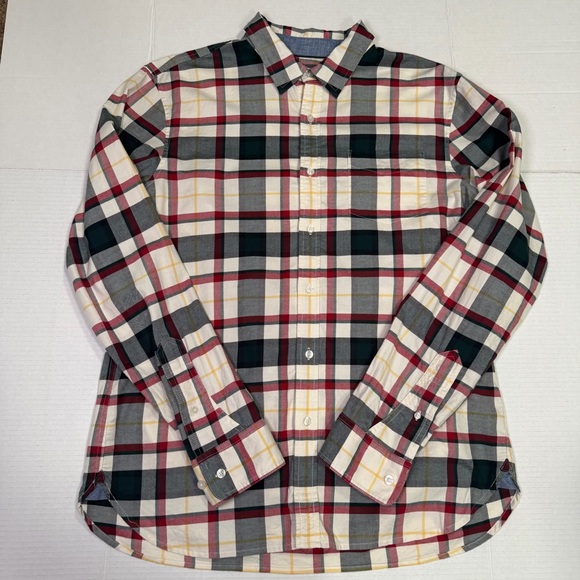 L.L. Bean Signature Stretch Woven Plaid Shirt, Men’s Large, Black/Red - Picture 6 of 9